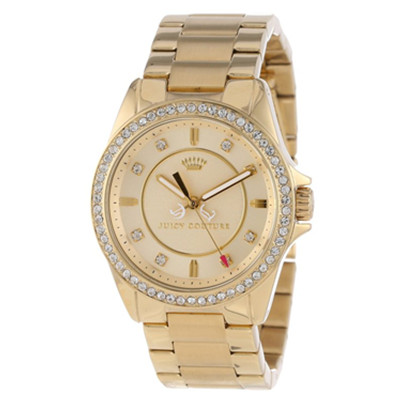 时尚！Juicy Couture 橘滋 1901076女士镀金时尚石英手表