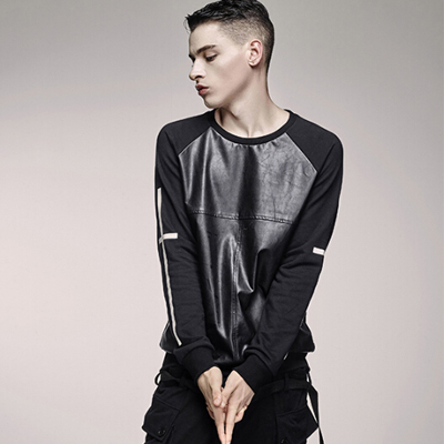 历史新低！Viishow男式欧美街头拼皮卫衣