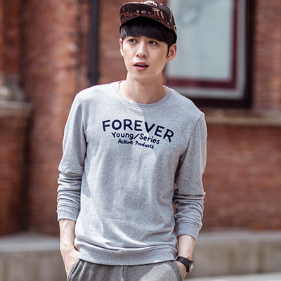 运动风！森马男式棉质混纺长袖套头卫衣