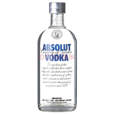 历史好价！绝对伏特加（Absolut Vodka）原味伏特加酒700ml