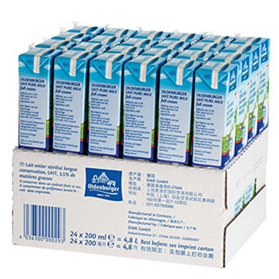 镇店之宝！德国欧德堡全脂纯牛奶200ml*24盒