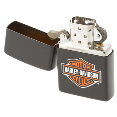 哈雷精神！Zippo 芝宝 打火机 哈雷黑杠盾 黑哑漆 彩印