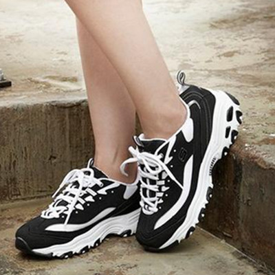 熊猫鞋！Skechers斯凯奇熊猫款D&rsquo;lites男女运动鞋