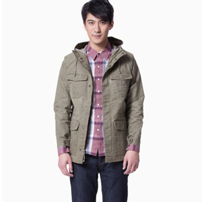 低价！李维斯男士修身连帽中款夹克外套17494-0000