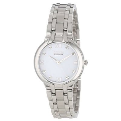 气质非凡！ CITIZEN 西铁城 EM0130-54A 镶钻光动能女表