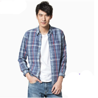 Levi's李维斯修身男士纯棉长袖格子衬衫65824-0150