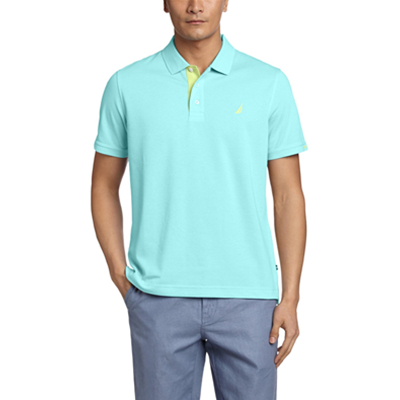 历史好价！Nautica 男式 Golf 撞色Polo衫 K41315S