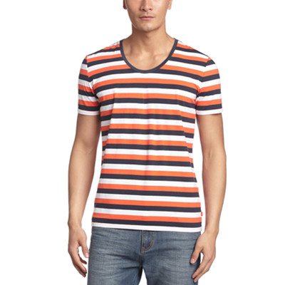 经典条纹！Esprit埃斯普利特男士短袖T恤QD3647F