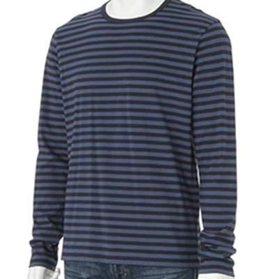 经典条纹！MUJI无印良品男式棉天竺条纹长袖T恤