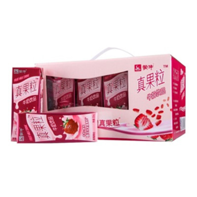白菜价！蒙牛 真果粒牛奶(草莓)250ml*12 整箱装