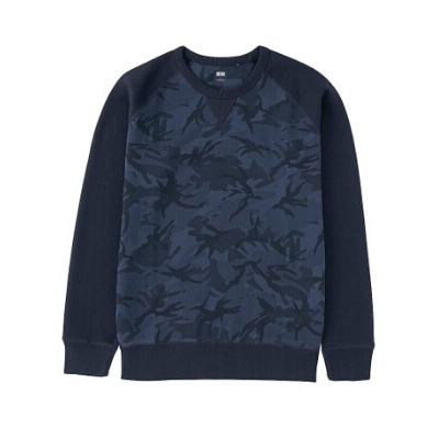 简洁干练！UNIQLO优衣库男式纯棉圆领长袖卫衣