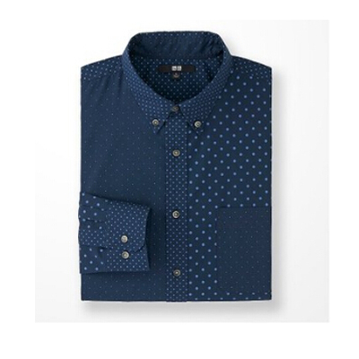 历史好价！UNIQLO优衣库男式长绒棉府绸印花衬衫