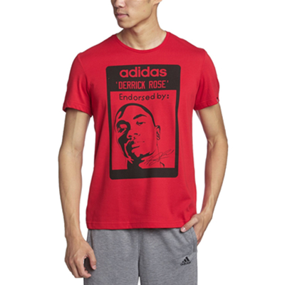 历史新低！阿迪达斯 团队 男式 罗斯图案T恤  S2296