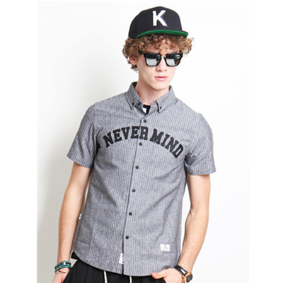 好价！Life·After Life “NEVER MIND”条纹短袖衬衫