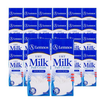 国外进口！兰诺斯 全脂纯牛奶200ML*24盒装