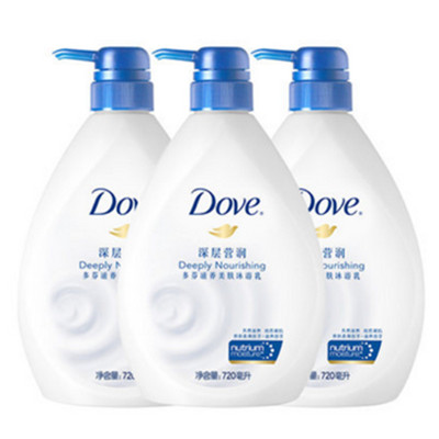 华东好价！多芬720ml深层营润滋养美肤沐浴乳3瓶套装