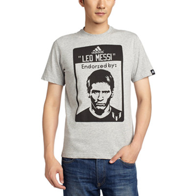 近期好价！adidas阿迪达斯男式梅西图案短袖M68865
