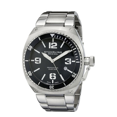可潜水！斯图灵Stuhrling Original 410.331113石英男表