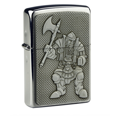 珍藏！Zippo 芝宝 魔界战士拉丝镀铬徽章打火机20915