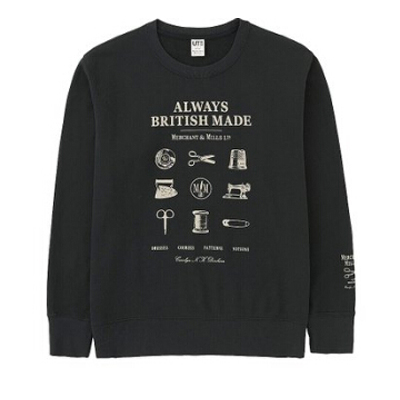 休闲风！UNIQLO优衣库男式纯棉长袖套头衫