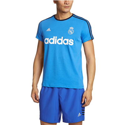个码优惠！阿迪达斯FOOTBALL RM男式皇马针织图案短袖