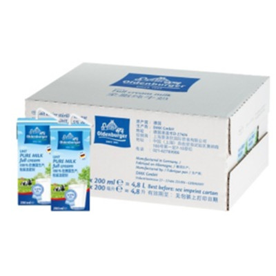 再次好价！欧德堡 超高温处理全脂纯牛奶200ml*24盒