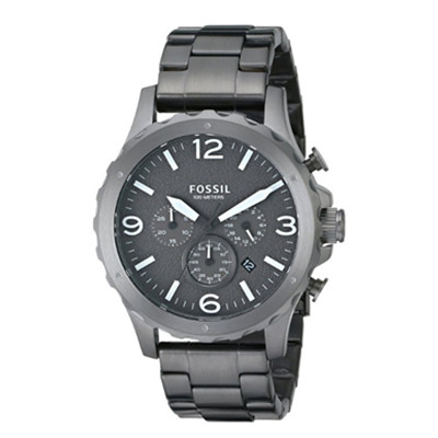 硬朗型男！Fossil JR1469 Nate Smoke男款不锈钢手表
