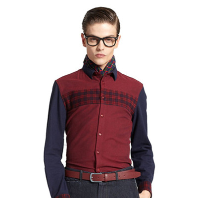 秋季潮款！马克华菲男式长袖休闲衬衫7144307251