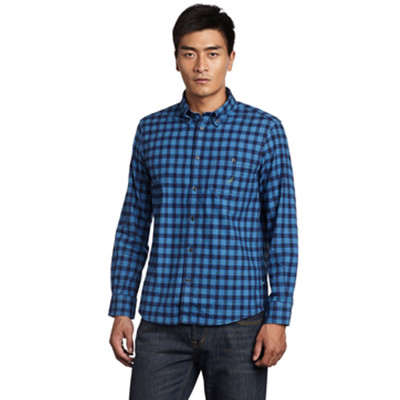 经典格纹！Nautica诺帝卡男式长袖休闲衬衫W33604