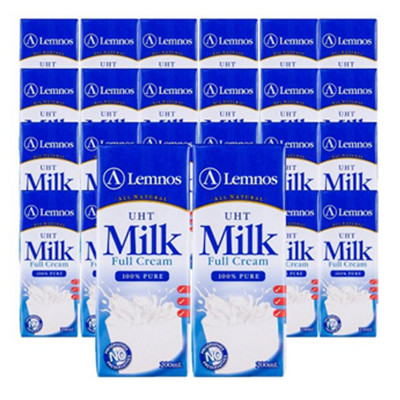 原装进口！Lemnos超高温处理全脂纯牛奶200ml*24