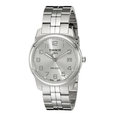 银盘银针！天梭Tissot T0494101103201 石英男表