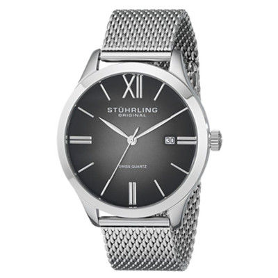 再降！Stuhrling 斯图灵 490M.01 男士银色不锈钢手表