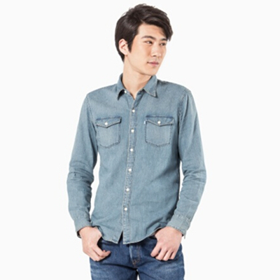 历史好价！李维斯男士长袖水洗牛仔衬衫65884-0045