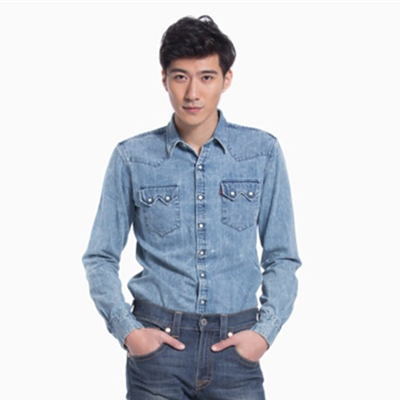 历史新低！李维斯男士水洗长袖牛仔衬衫65819-0048
