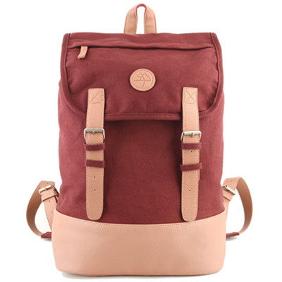 学院风！BrownLander邦兰德中性帆布双肩包B15XA003A36