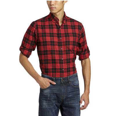 经典款！SnowWolf雪狼男式法兰绒格子衬衫11412301