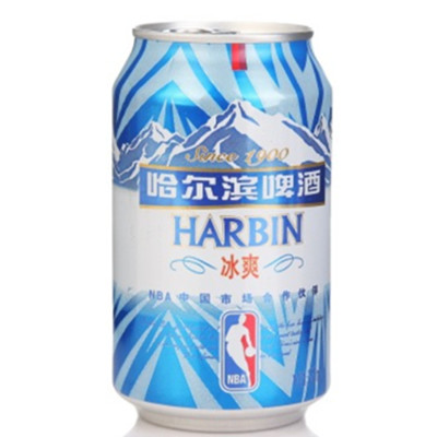 满减好价！哈尔滨 冰爽啤酒 330*4*6听 整箱装*3