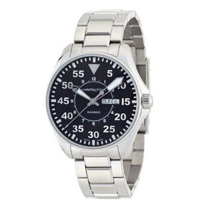 经典！Hamilton H64611135 卡其飞行员石英男表