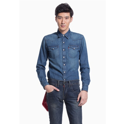 历史新低！李维斯男士纯色长袖牛仔衬衫65816-0082