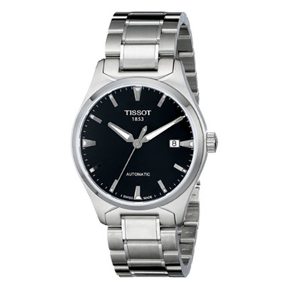 冷峻！天梭Tissot T0604071103100自动机械背透男表