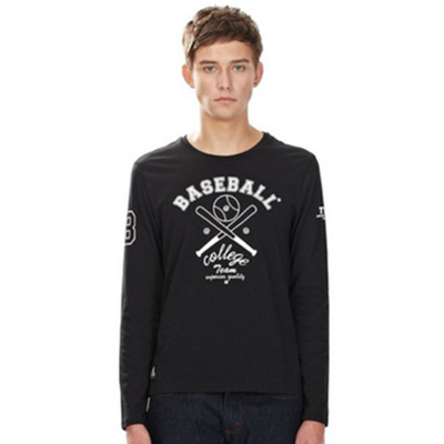 百搭T恤！GIORDANO 佐丹奴 男式 潮酷棒球印花长袖T恤