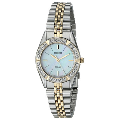 再降！SEIKO 精工 SUP094 珍珠贝母+水晶装饰太阳能女表