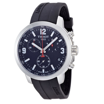 运动时尚！天梭Tissot T0554171705700 三眼计时石英男表