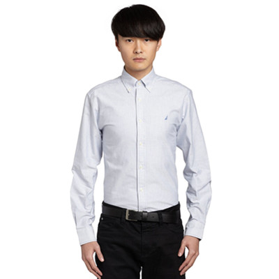 大码福利！Nautica诺帝卡男式长袖衬衫WC13002