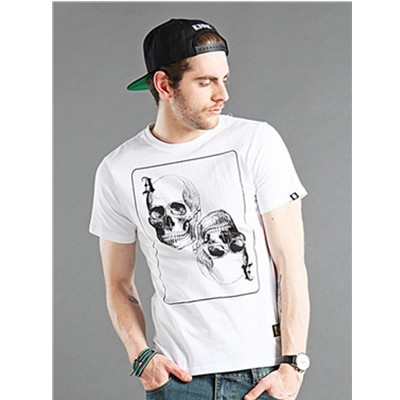 纸牌印花！BLACKJACK骷髅纸牌TEE
