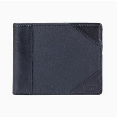 特价！Levi's男士黑色拼接折叠皮夹77173-0390