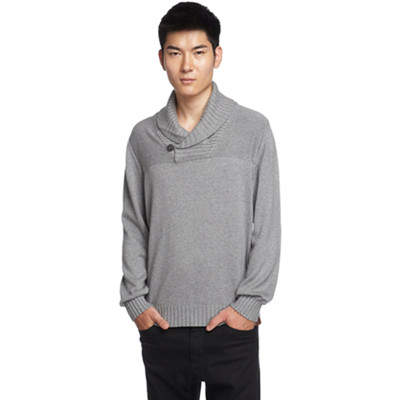 白菜价！Esprit埃斯普利特男士舒适纯棉翻领毛线衫JD0315M