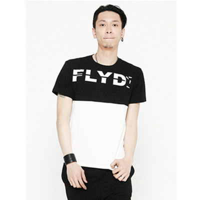 潮流拼接！F.L.Y.D拼色logo印花短袖T恤