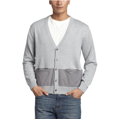 秋季佳品！埃斯普利特时尚拼接V领针织开衫QD0325F