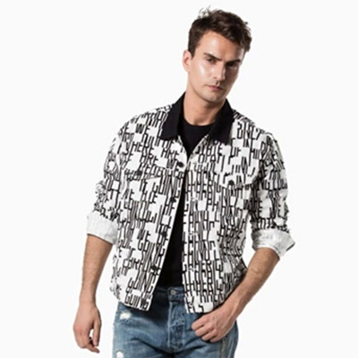 低价！李维斯男士黑白印花夹克外套80870-0004